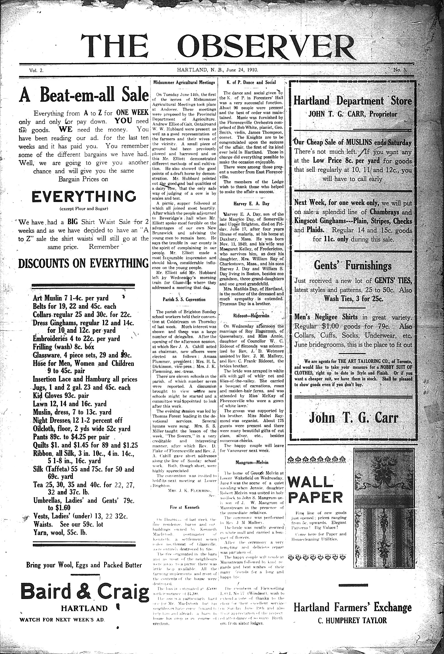 Observer (Hartland, New Brunswick: 1930) | New Brunswick Historical ...